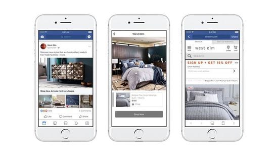 Facebook ads replicate print catalogues